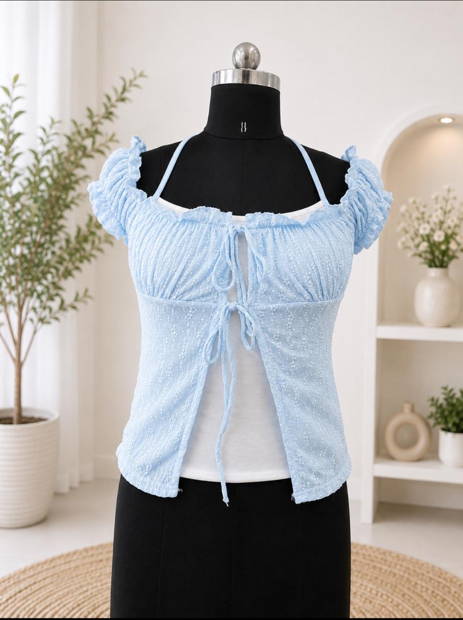 Korean Style Lace-Up Corset Top