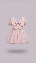 Bubble bow chiffon mini dress